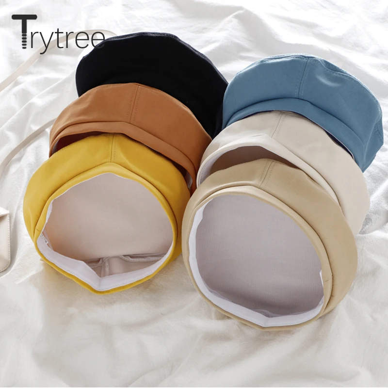 Шляпа Trytree Женская восьмиугольная в британском стиле ретро однотонная Осень-зима