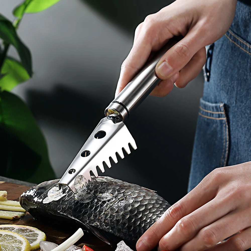 304 нержавеющая сталь анти-ожоги блюдо зажим рыбные весы строгальный инструмент