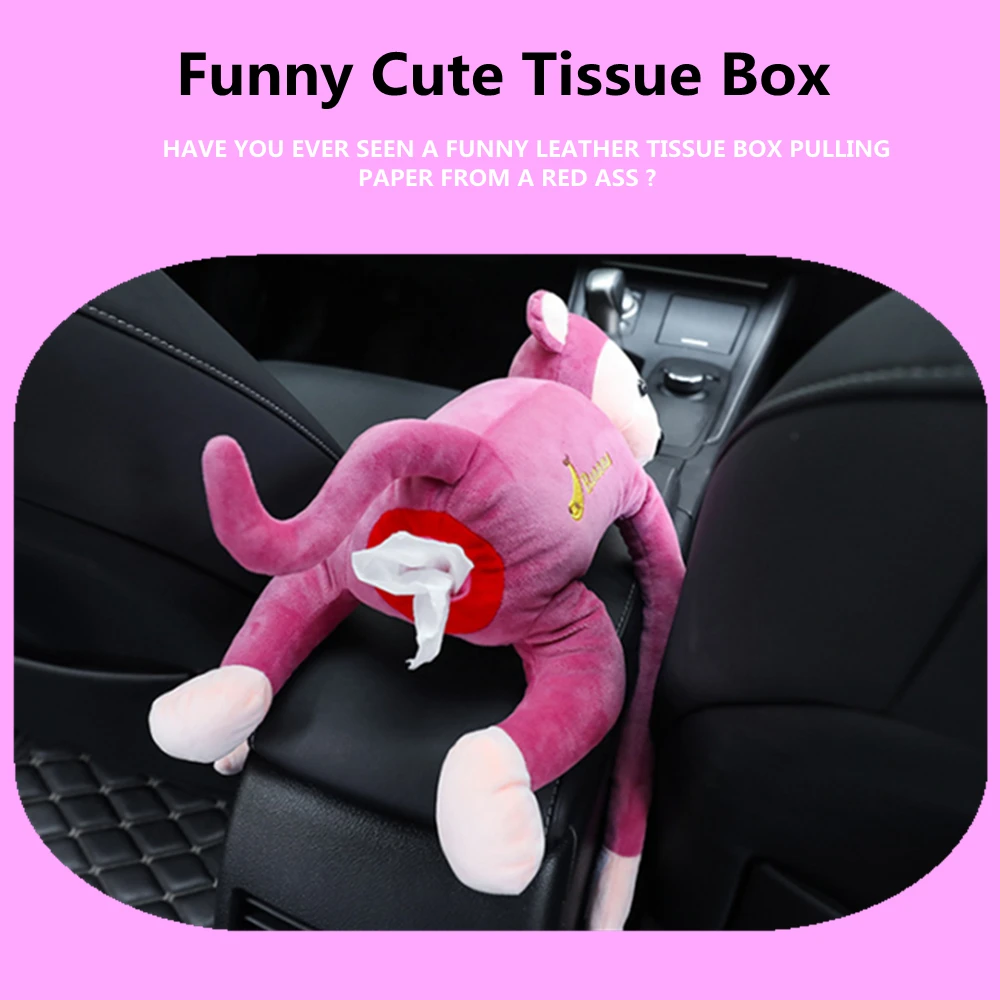 

Cartoon Tissue box holder for Car Lovely Monkey Paper Napkin Tissue Box Cute Animal Tissue Paper Box Holder Suitable Home/Office