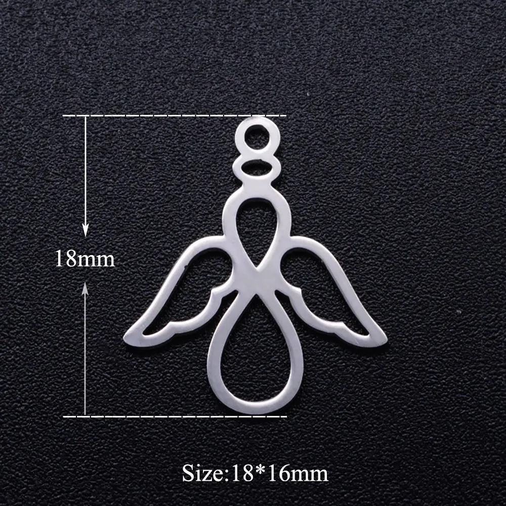 Factory Sale: 5pcs/lot of Wholesale Cute Angel Stainless Steel DIY Charms with OEM Acceptance - Never Rust, Never Tarnish image 2