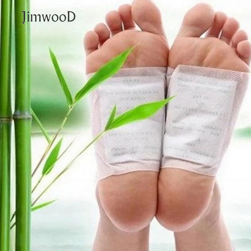 Jimwood (5pairs Patches+10pcs Adhesives) Detox Foot Patches Pads Body Toxins Feet Slimming Cleansing HerbalAdhesive