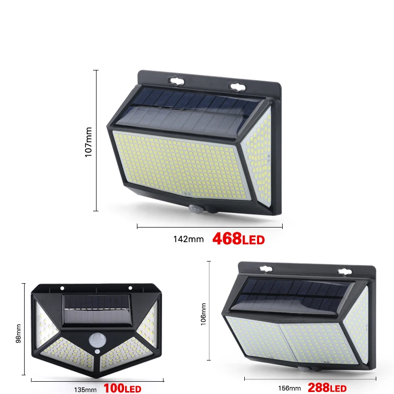 100 LED Solar Light 3 Mode Human Sensor Solar Lamp IP65 waterproof Outdoor Light Garden Light images - 4