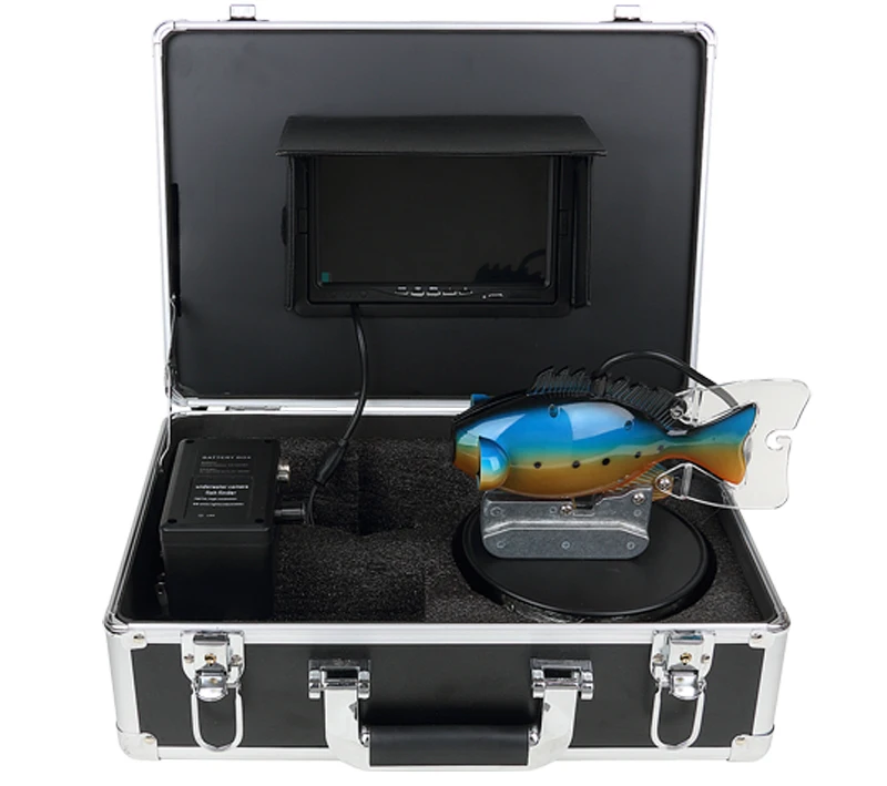 Pаспродажа 7 дюймов ЖК-дисплей Экран большой чехол для подводной охоты Камера с Ночное видение огни Видео-мониторинг 5 мм Диаметр кабель для море/океан