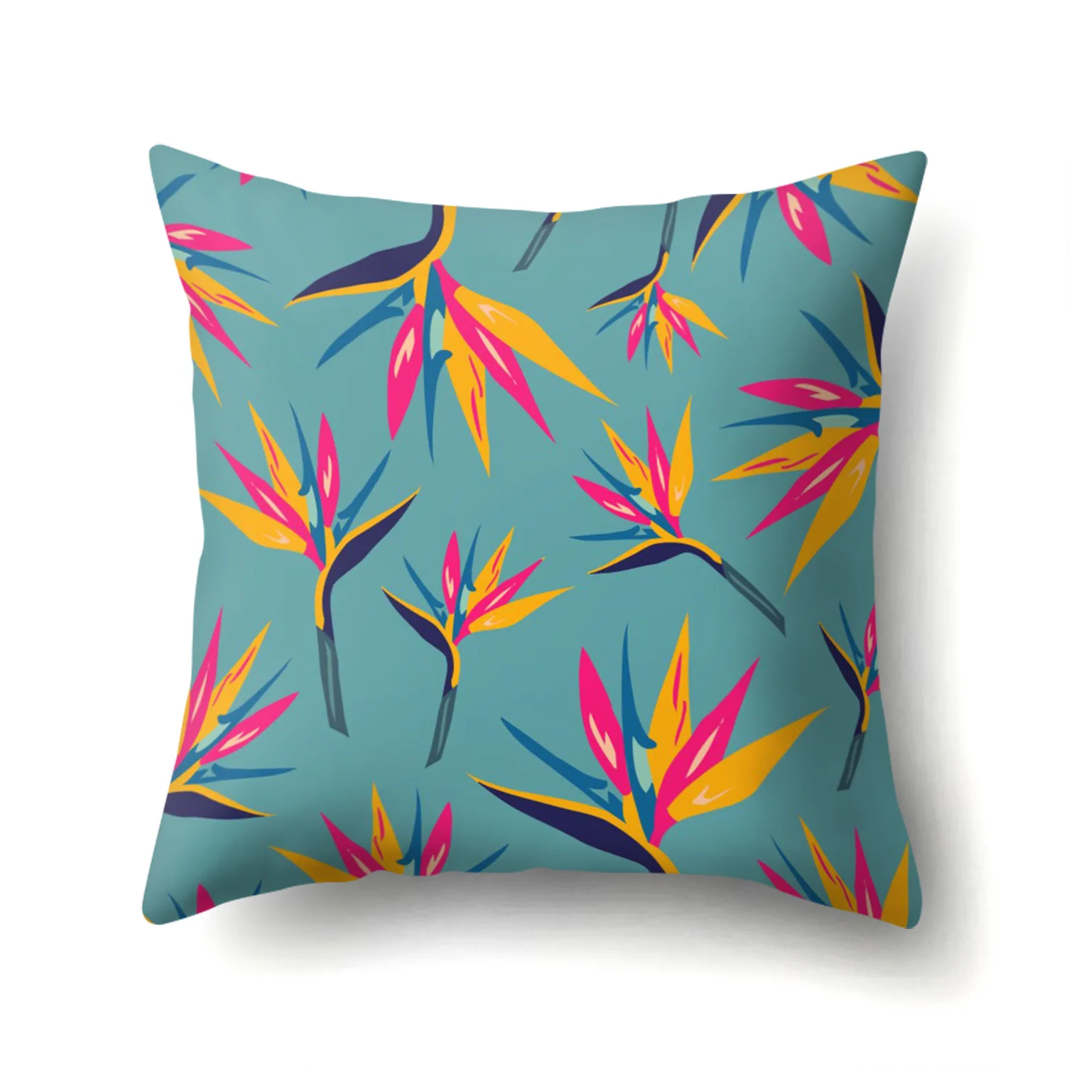 

One Side Print Cushion Cover Polyester Decorative for Sofa Seat Soft Throw Pillow Case Cover 45x45cm Kawaii Leaf