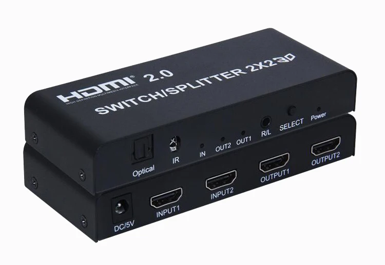 2x2 HDMI переключатель сплиттер 2 в 2 Выход HDMI конвертер адаптер с пультом дистанционного управления поддерживает HDMI 2,0 3D 1080p 4K x 2K IT-well