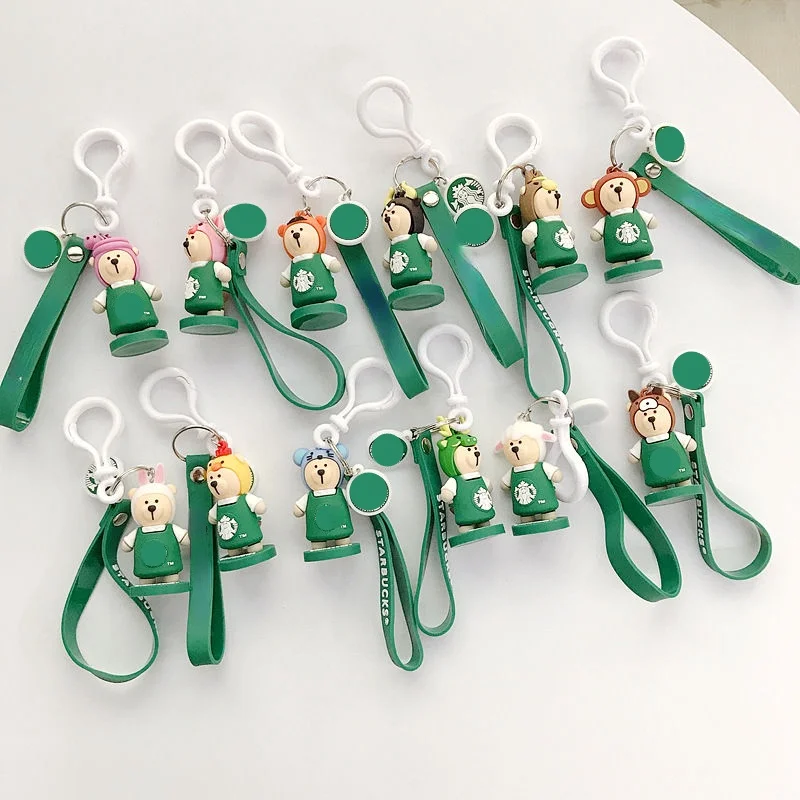 

Cute Keychain bear personality doll Keychain couple car bag Starbucks Pendant