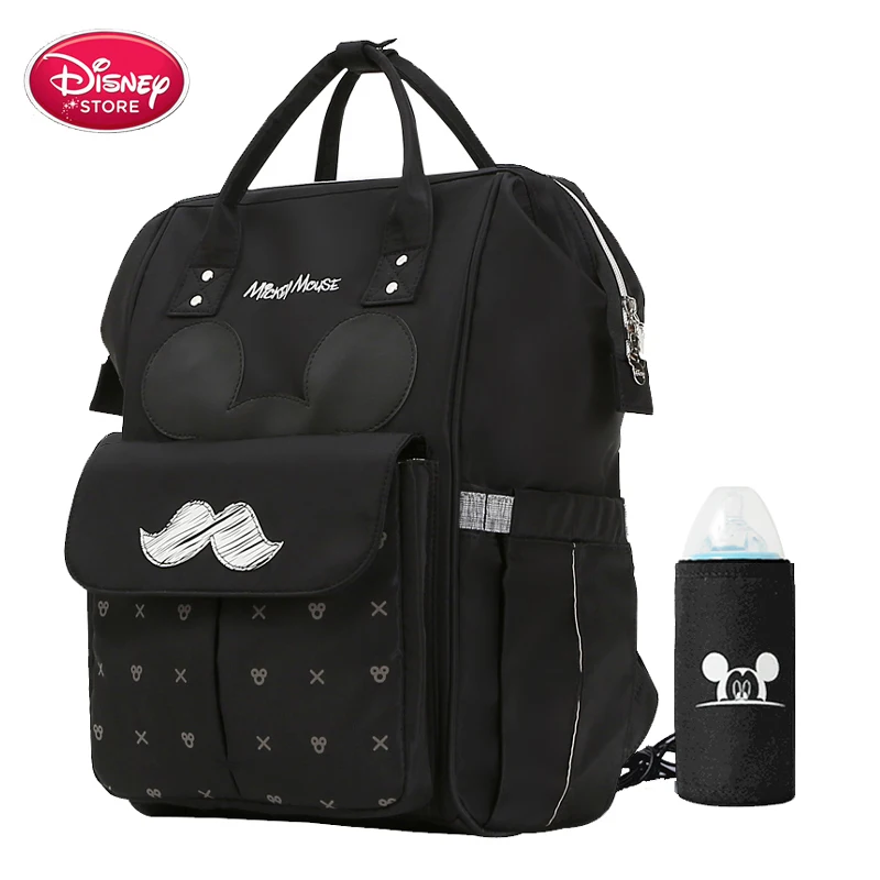 

Genuine Disney Bag Mummy Diaper Backpack USB Insulation Bottle Nappy Bag for Baby Care Mickey Handbag Travel Stroller Bag