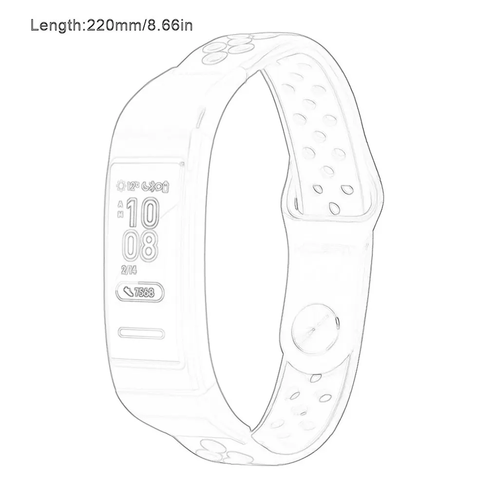 

Two-tone Silicone Watch Strap Smart Watch Vented Round Hole Replacement Watch Band For Huawei 3/3 Pro