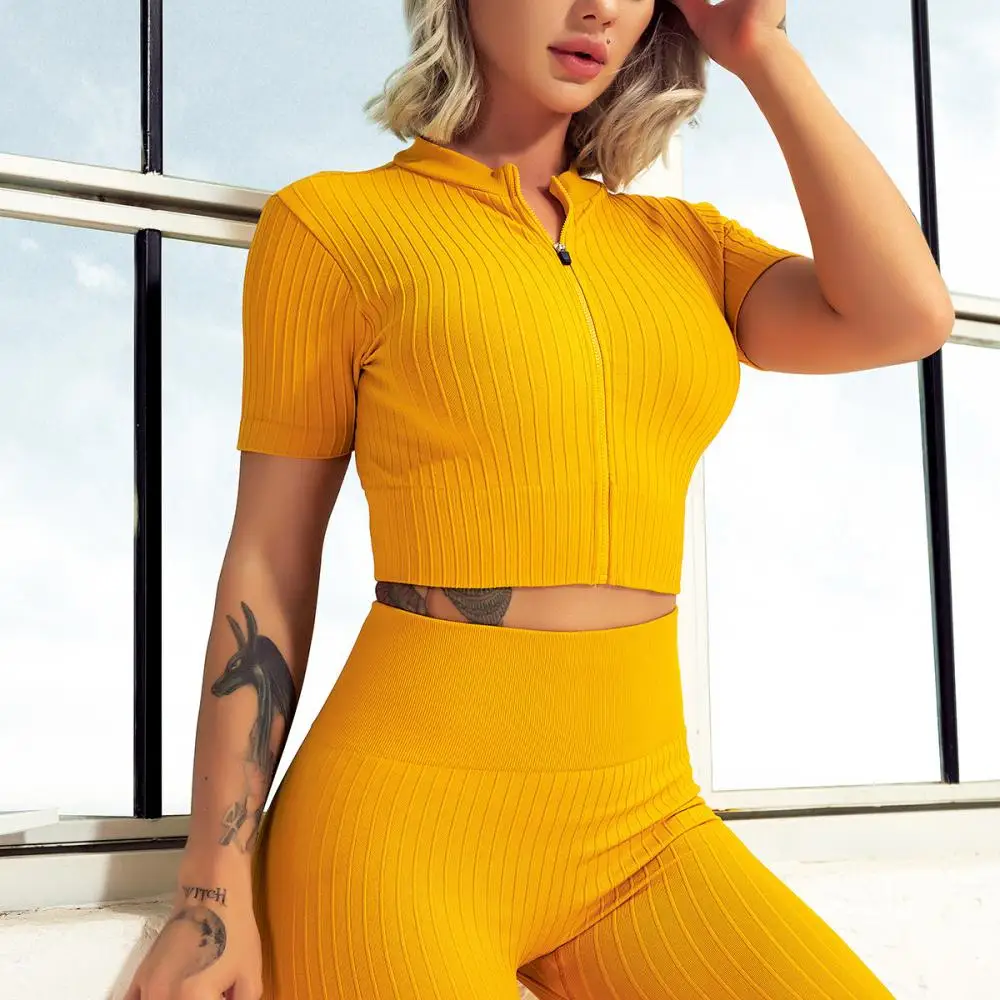 Workout Set Seamless Yoga Set Women Women Sportswear Gym Clothing Female Clothes High Waist Seamless Leggings Sport Bra Crop Top