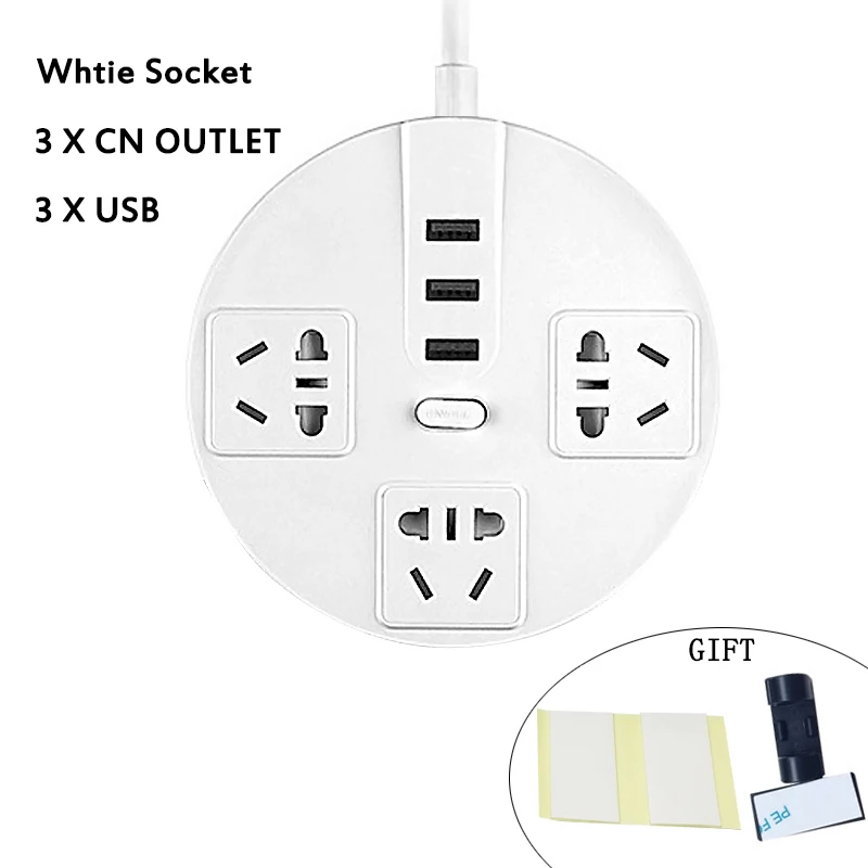 3 AC 3USB Удлинитель, выходная розетка, штепсельная вилка стандарта Австралии и ЕС, 10 А, 220 В, 2500 Вт, 4USB, зарядное устройство для телефона, многократное умное зарядное устройство, китайская стандартная монтажная плата - Цвет: 3 AC 3USB
