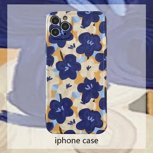 retro art oil painting flowers korean phone case for iphone 11 pro max x xr xs max 7 8 puls se 2020 cases soft silicone cover free global shipping
