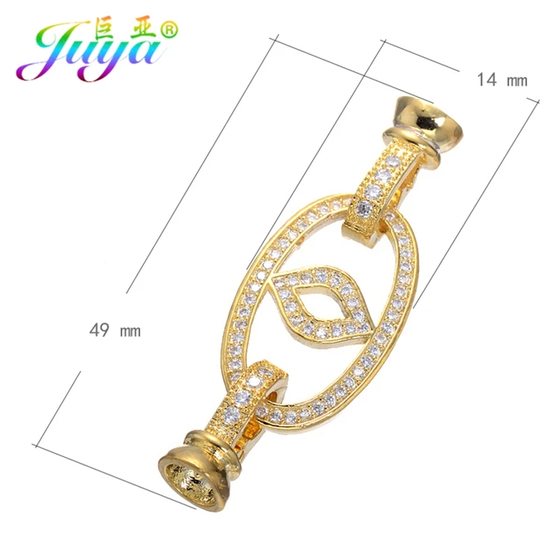 Gold Juya, сделай сам, жемчуг, браслет, ожерелье, компоненты, золото/серебро/розовое золото, бант, соединитель, застежка, аксессуары - Цвет: Gold