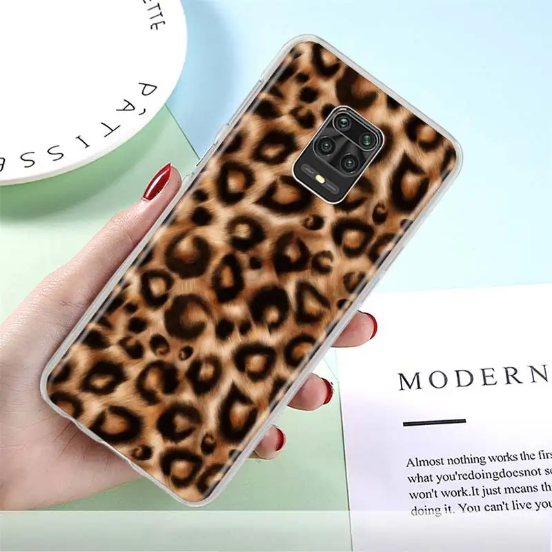 

Luxury Phone Case for Xiaomi Redmi Note 10 9S 9T 9 8 Pro 8T 7 7A 9A 9C K30 K40 Fashion Leopard Prints Bumper Cover Coque Fundas
