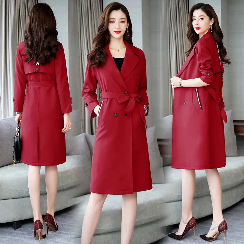 

Women Coat 2020 Korean Version New Fashion Long-Sleeved Double-Breasted Jacket Casaco Feminino Abrigos Mujer Autumn Coat A240
