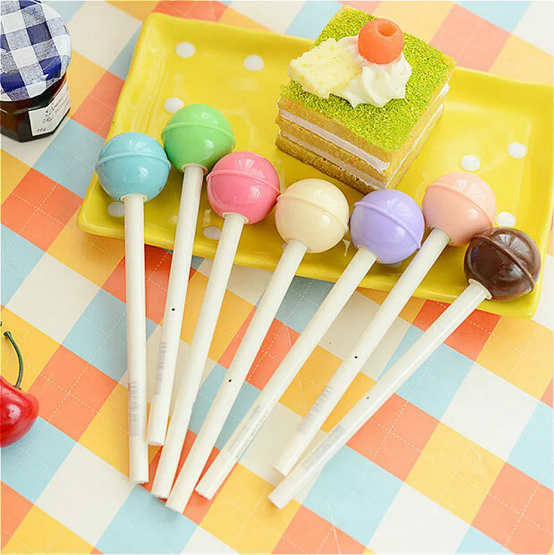 

Hot New Lovely Chupa Chups Ballpoint Pen Ink Black Twinkle Colorful School Office Supply Gift Stationery Escolar