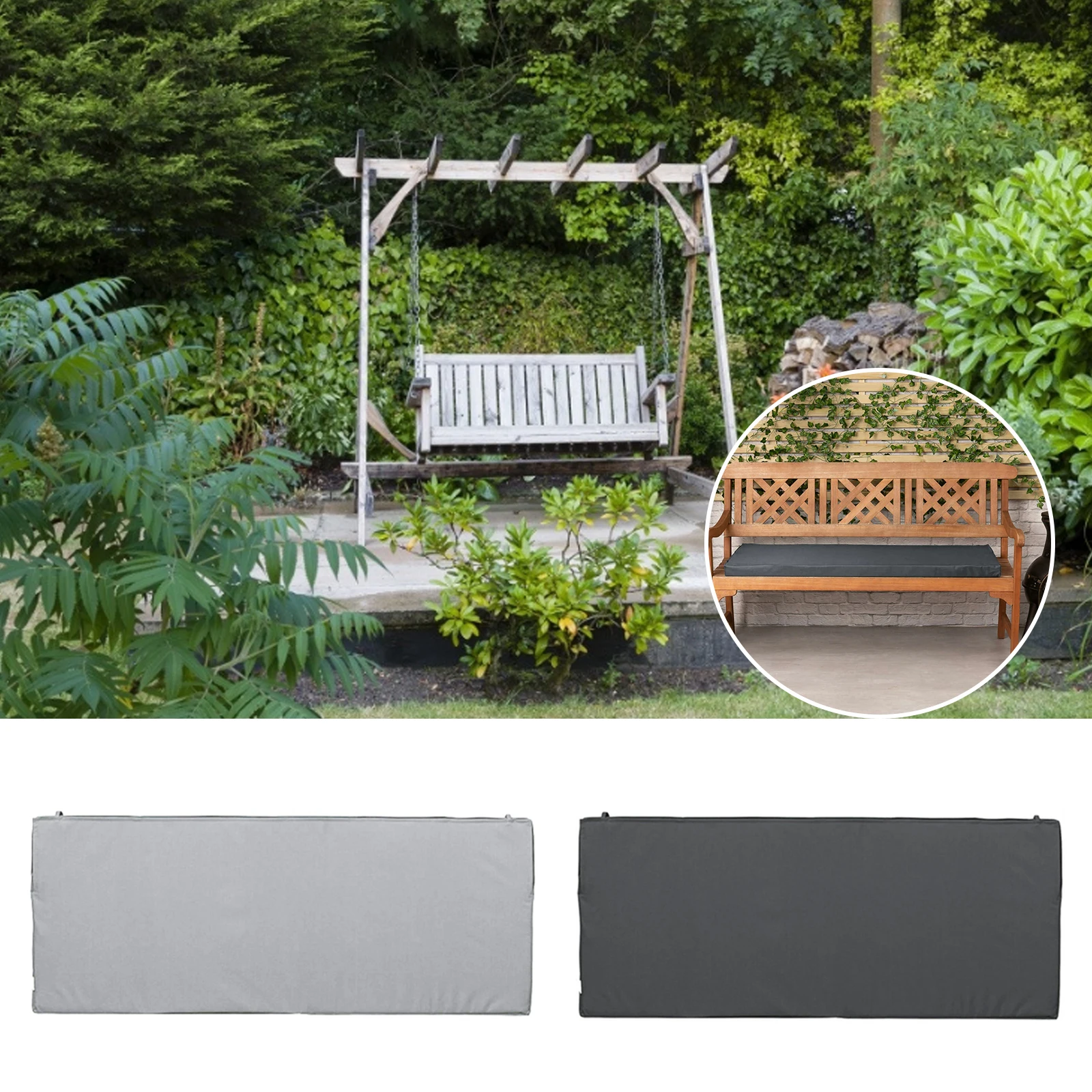 

120*42*5cm 3-seater Outdoor Garden Swing Seat Cushion Sponge Waterproof Bench Seat Cushion Garden Decoration Chair Cushion New