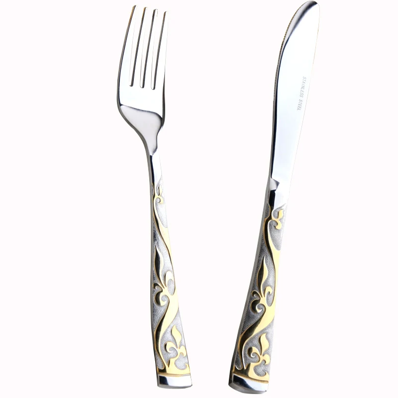 

Modern Design Dinnerware Sets Stainless Steel Household Knife Fork Spoon Dinnerware Sets Vajilla Kitchen Accessories BC50CJ