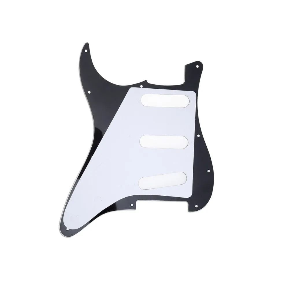 Musiclily SSS 11 Отверстие Страт гитары накладку для Fender США/мексиканский сделано стандартный Stratocaster современный стиль, 3Ply черный