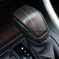 for toyota rav4 rav 4 2019 2020 abs peach wood grain car gear shift lever knob handle cover trim sticker styling accessories
