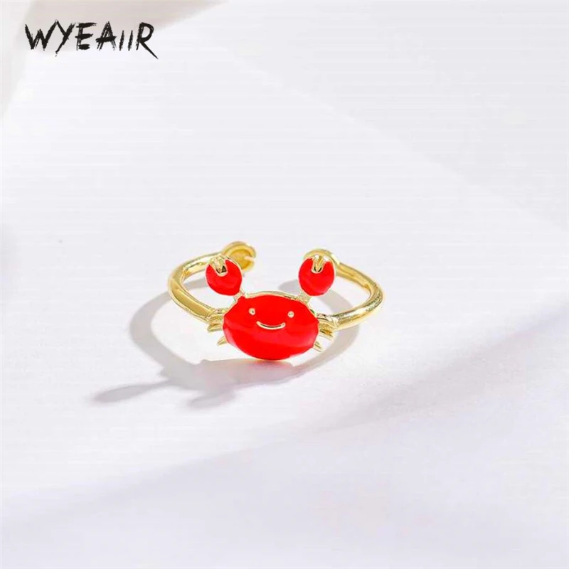 WYEAIIR летние крутые милые мини капающие глазури Краб Рак подарок 925 Стерлинговое