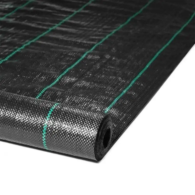 구매 농업 잡초 장벽 풍경 패브릭 그라운드 커버 가든 매트 플라스틱 식물 성장 케어 천 블랙 PP 1-2m 너비 식물 커버