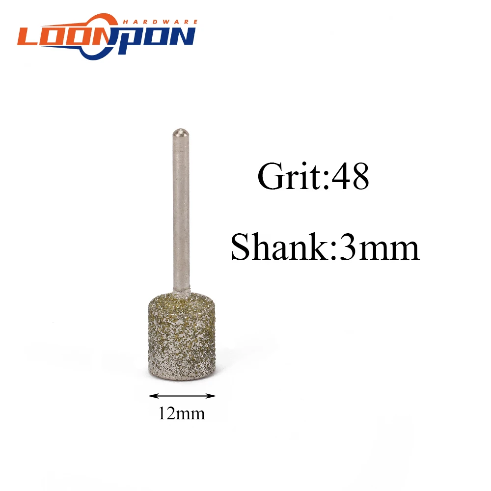 Алмазная цилиндрическая Шлифовальная головка диаметром 12 мм абразивная для