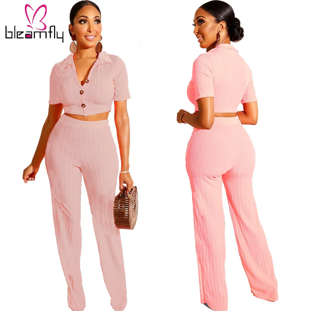 Женский летний вязаный свитер с коротким рукавом и отложным воротником топ