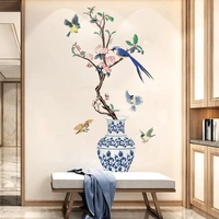 chinese style vase wall sticker living room entrance decorative painting wall decal home decor 3d stereo wallpaper self adhesive