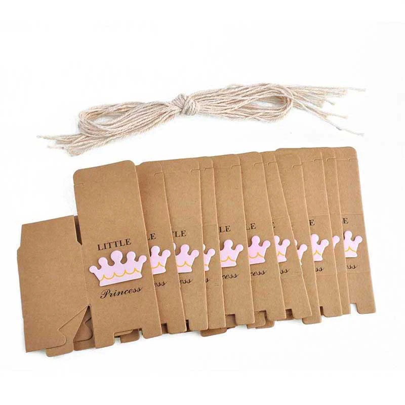 20/40pcs Kraft Paper Candy Box Baby Shower Gifts For Guest Kid Birthday Party Babyshower Boy Girl Gift Box 1th Party Supplies