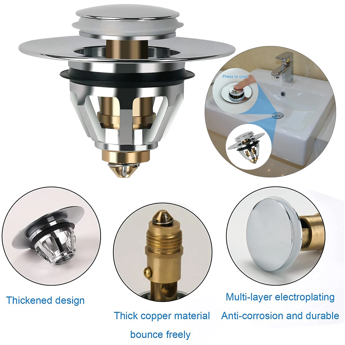

Универсальный сливной фильтр для раковины из нержавеющей стали