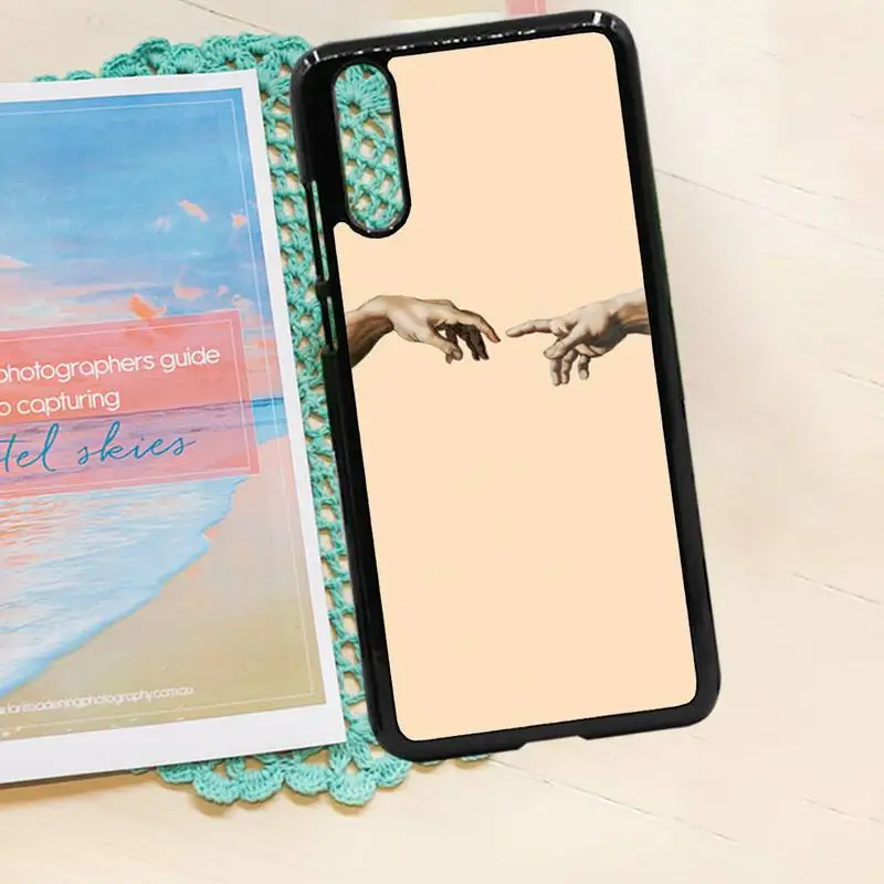 

The Creation of Adam art pattern Anti-fall mobile Phone Case coque PC for iPhone 11 12 pro XS MAX 8 7 6 6S Plus X 5S SE 2020 XR