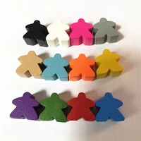 12pcs wooden humanoid pawn chess pieces 12 colors standard size 16mm for meeple board game accessories