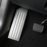 sbtmy car styling stainless steel foot pedal pads covers rest pedal protect mouldings cover trim for tesla model 3 accessories