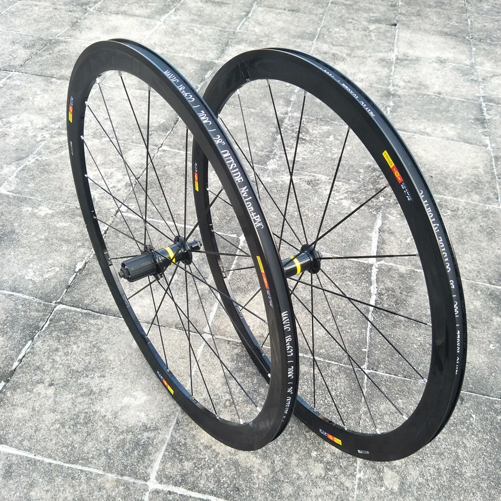 Verkaufen Black Label Original 700C 40mm Legierung Rim V Bremsscheibe 7 8 9 10 11 Geschwindigkeit Cosmic Elite Bike Räder BMX Straße Fahrrad Laufradsatz