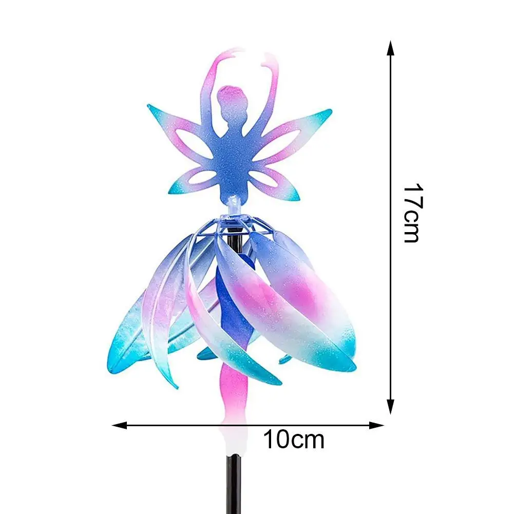 

1 Pcs Color-changing Windmill Gardening Windmill Ornaments Outdoor Revolving Ballet Decoration Girl Modeling Garden I2Q1