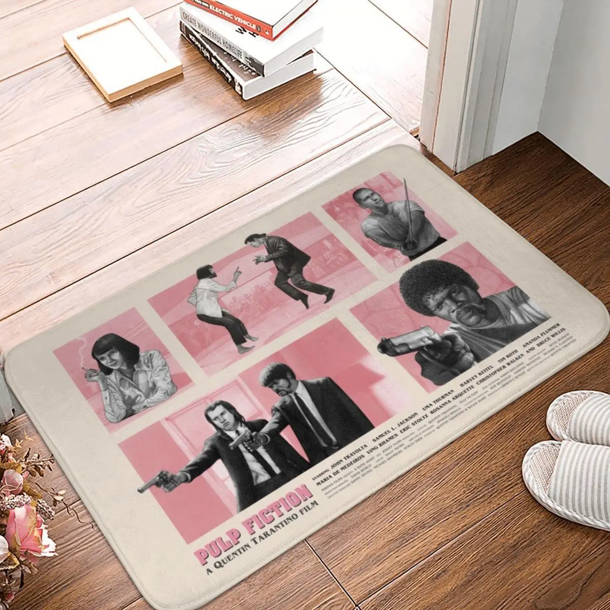 

Pulp Fiction Movie Poster Design Polyester Doormat Rug carpet Mat Footpad Non-slip removalEntrance Kitchen Bedroom balcony