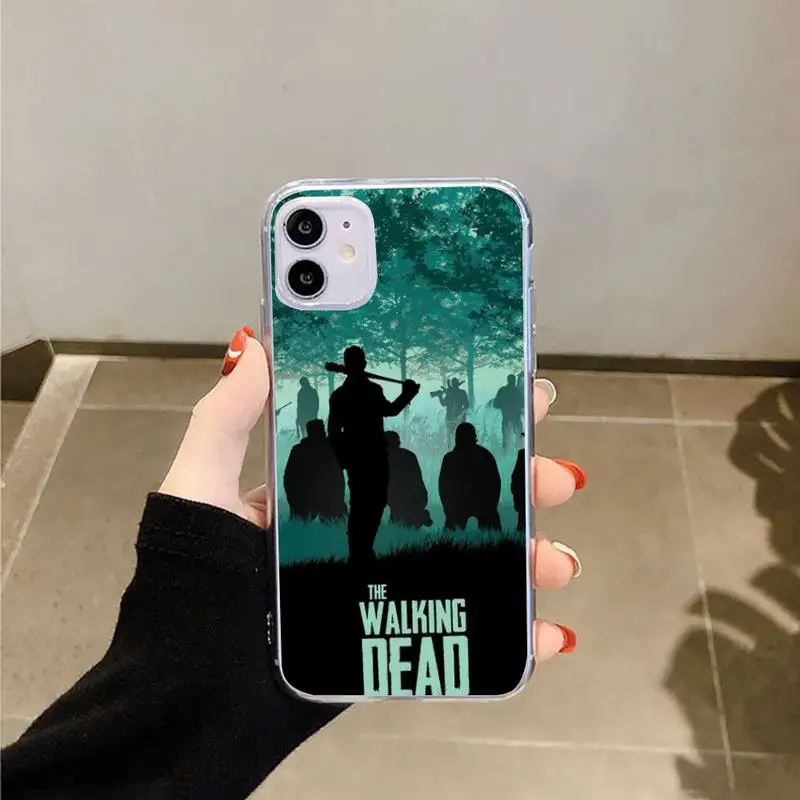 

Hot TV The Walking Dead Phone Cases Transparent for iPhone 6 7 8 11 12 s mini pro X XS XR MAX Plus