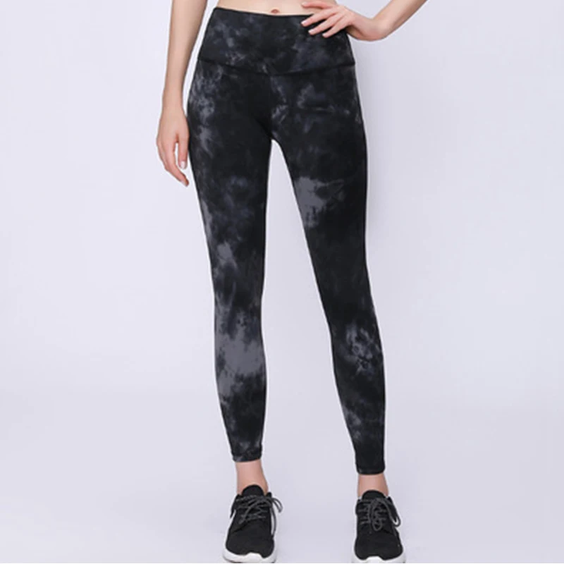 

Ttie Dyed Peach Fitness Pants Women's Double-sided Sanding High Waist Legging Hip Lifting Elastic Tights Yoga Pants