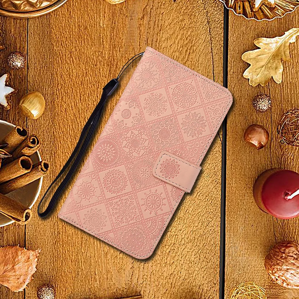 a72 magnetic wallet leather flip case on for oppo a52 a92 case national style totem flower phone protect cover free global shipping