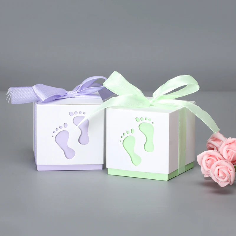 5 шт./лот коробка с рисунком для детской ноги черная упаковочная свадебные