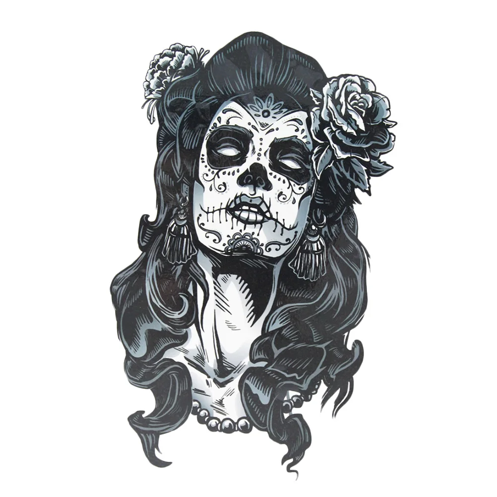 

New Arrival 21*15cm Vintage Sexy Gangster Rose Flower Waterproof Tattoos Gifts For Girl Women Lady Temporary Tattoo