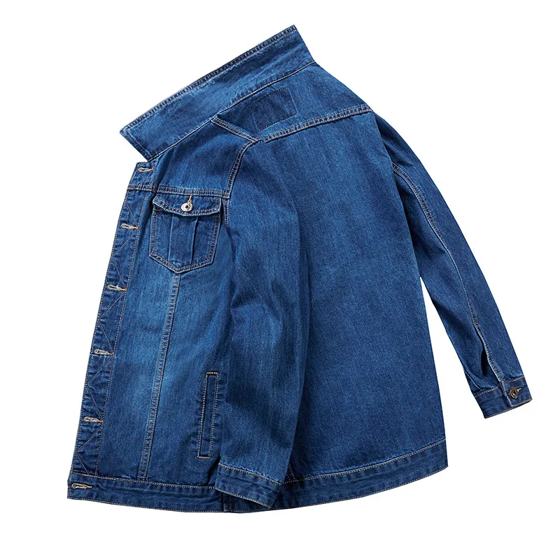 

Autumn men denim jacket Korean popular logo cultivate morality cowboy shirt joker blazer blazer bigger sizes of men's