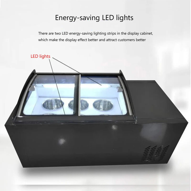 Commercial Ice Cream Display Cabinet Stainless Steel Hard Freezers 6 Round Barrels Square Freezer | Бытовая техника