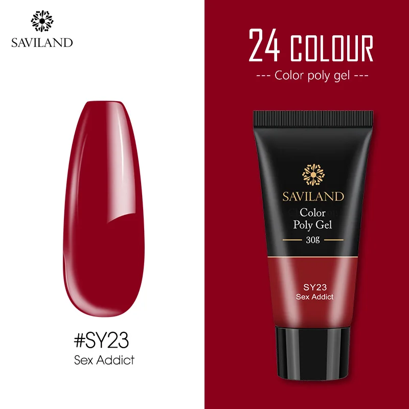 SAVILAND 15g Color Poly Gel Finger Extension 30g Red Blue Yellow Poly Gel Nail Gel Camouflage Soak Off UV Hard Fast Builder Gel - Цвет: 30G SY23