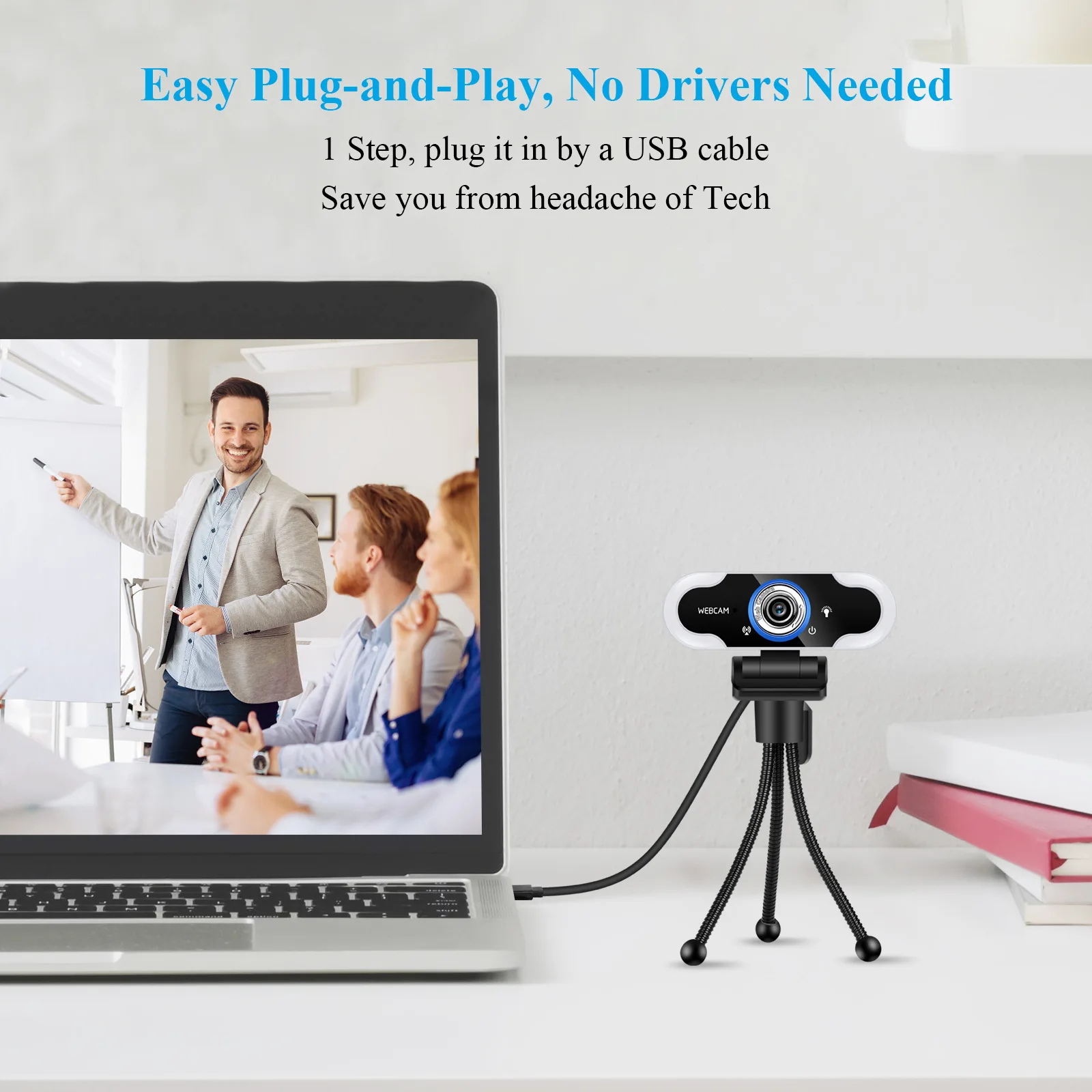 

Webcam FUll HD 1080P web camera with microphone Web Cam webcam for PC computer USB Camera webcamera with light stand