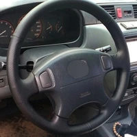 diy black genuine leather%c2%a0car steering wheel cover for honda crv cr v 1997 2001 accord 6 1998 2002 odyssey 1998 2001 prelude