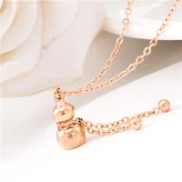 titanium steel rose gold creative gourd necklace trendy chain collarbone generous chinese traditional good fortune