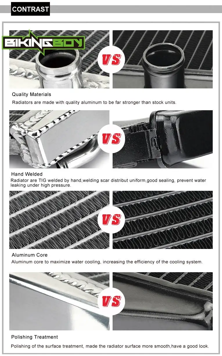 

BIKINGBOY Engine Cooling Radiator For Suzuki GSX1300R Hayabusa 99 00 01 02 03 04 05 06 07 Water Cooler Aluminium Alloy Core Set