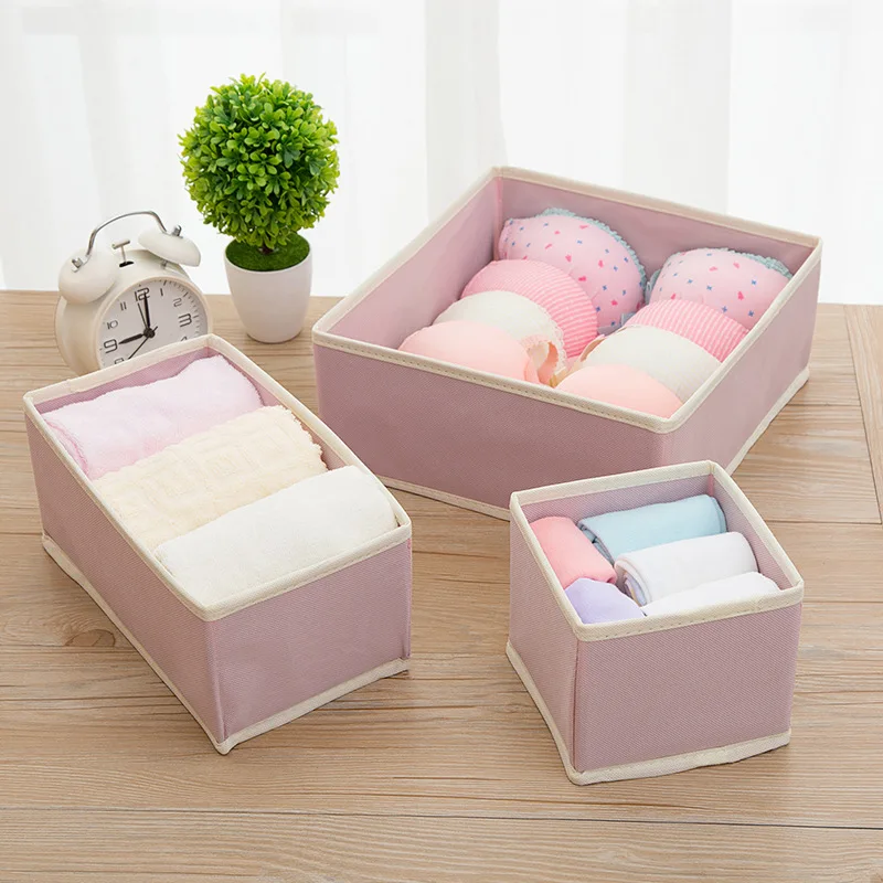 

6Pcs Non-woven Fabric Underwear Organizer Boxes Foldable Wardrobe Bedroom Storage Boxes Eco Drawer Organizers For Small Things