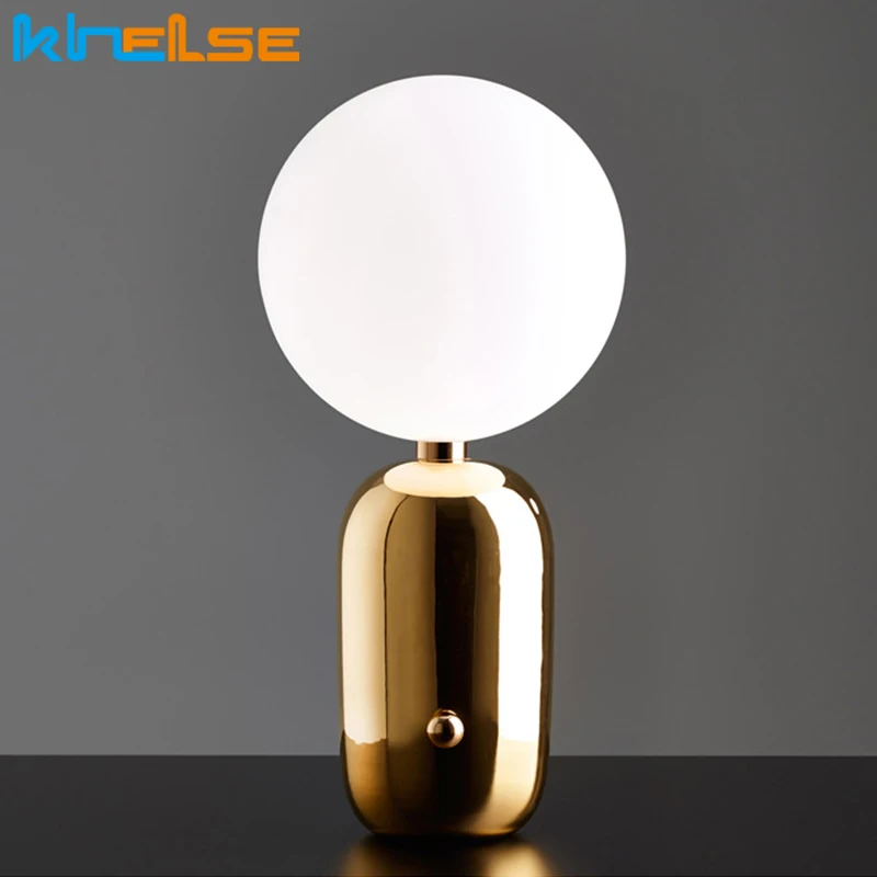 Современный светодиодный светильник стеклянные сферические настольные лампы